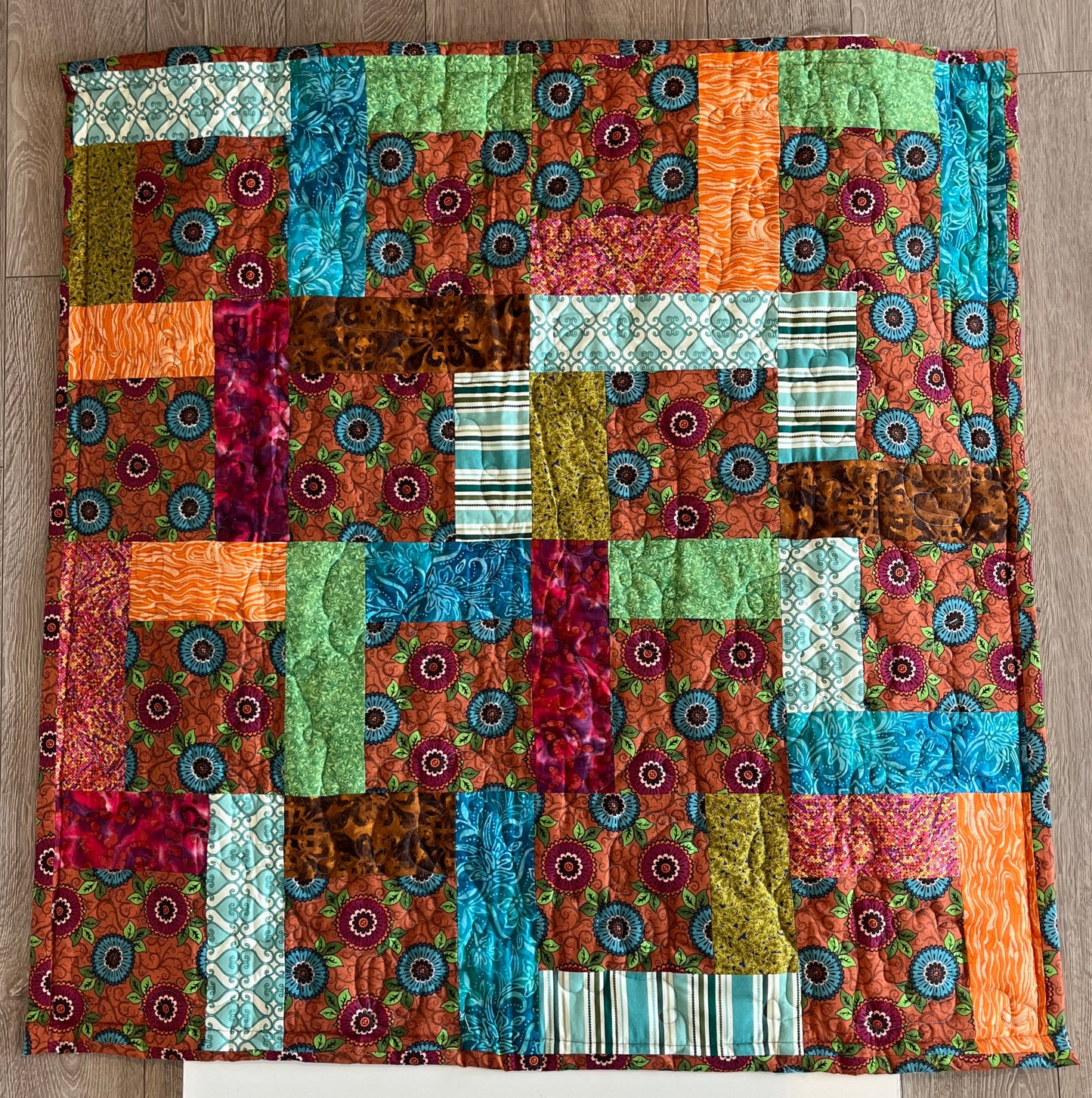 “Garden Party” Throw Quilt