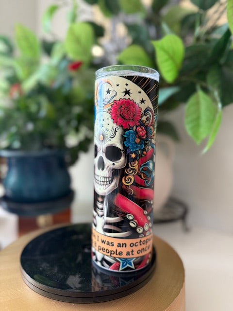 "Zero Patience Octo-Skull" Tumbler - Sassy Spirits Tarot Collection